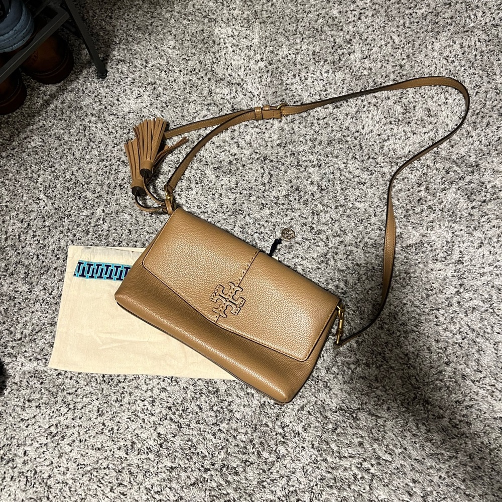 Tory Burch Tan Leather Crossbody Bag
